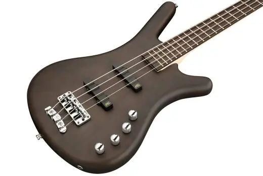 RockBass Corvette Basic 4-String Bass Guitar with Gig Bag - Nirvana Black Transparent Satin
