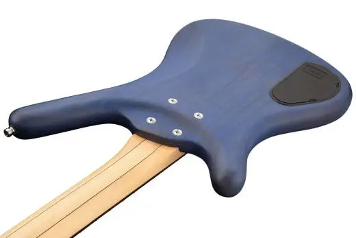 RockBass Corvette Basic 4-String Bass Guitar with Gig Bag - Ocean Blue Transparent Satin