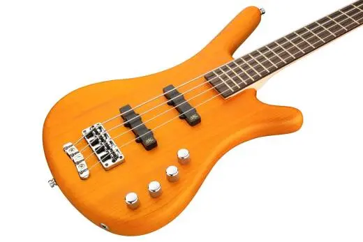 RockBass Corvette Basic 4-String Bass Guitar with Gig Bag - Honey Violin Transparent Satin