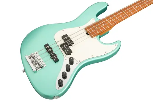 MetroExpress 21-Fret Hybrid P/J 4-String Bass with Gigbag - Sage Green Metallic