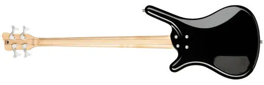 RockBass Corvette Basic 4-String Bass Guitar with Gig Bag - Solid Black High Polish