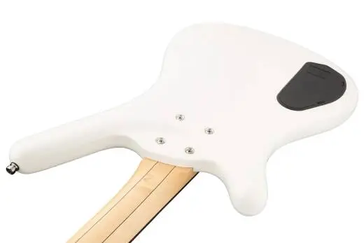 RockBass Corvette Basic 4-String Bass Guitar with Gig Bag - Solid White High Polish