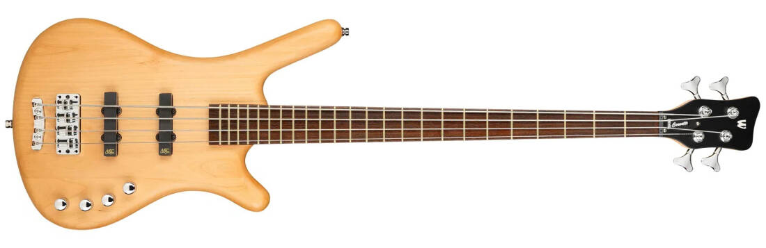 RockBass Corvette Basic 4-String Bass Guitar with Gig Bag - Natural Transparent Satin