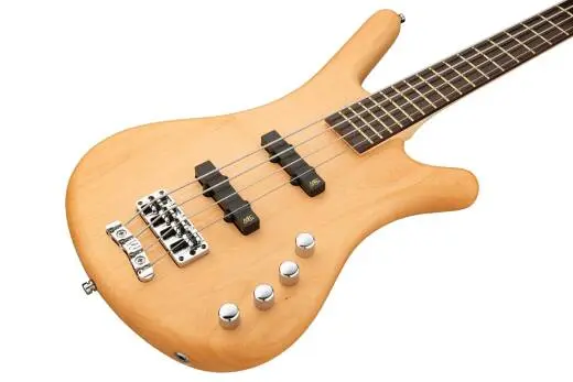 RockBass Corvette Basic 4-String Bass Guitar with Gig Bag - Natural Transparent Satin