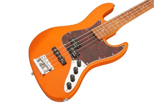 MetroExpress 21-Fret Hybrid P/J 4-String Bass with Gigbag - Candy Apple Orange Metallic