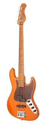 MetroExpress 21-Fret Hybrid P/J 4-String Bass with Gigbag - Candy Apple Orange Metallic
