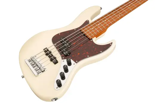 MetroExpress 21-Fret Hybrid P/J 5-String Bass with Gigbag - Olympic White
