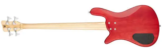 RockBass Streamer Standard 4-String Bass Guitar with Gig Bag - Burgundy Red Transparent Satin