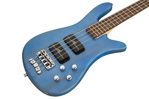 RockBass Streamer Standard 4-String Bass Guitar with Gig Bag - Ocean Blue Transparent Satin