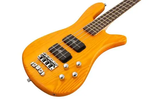 RockBass Streamer Standard 4-String Bass Guitar with Gig Bag - Honey Violin Transparent Satin