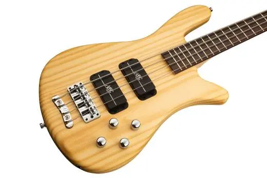 RockBass Streamer Standard 4-String Bass Guitar with Gig Bag - Natural Transparent Satin