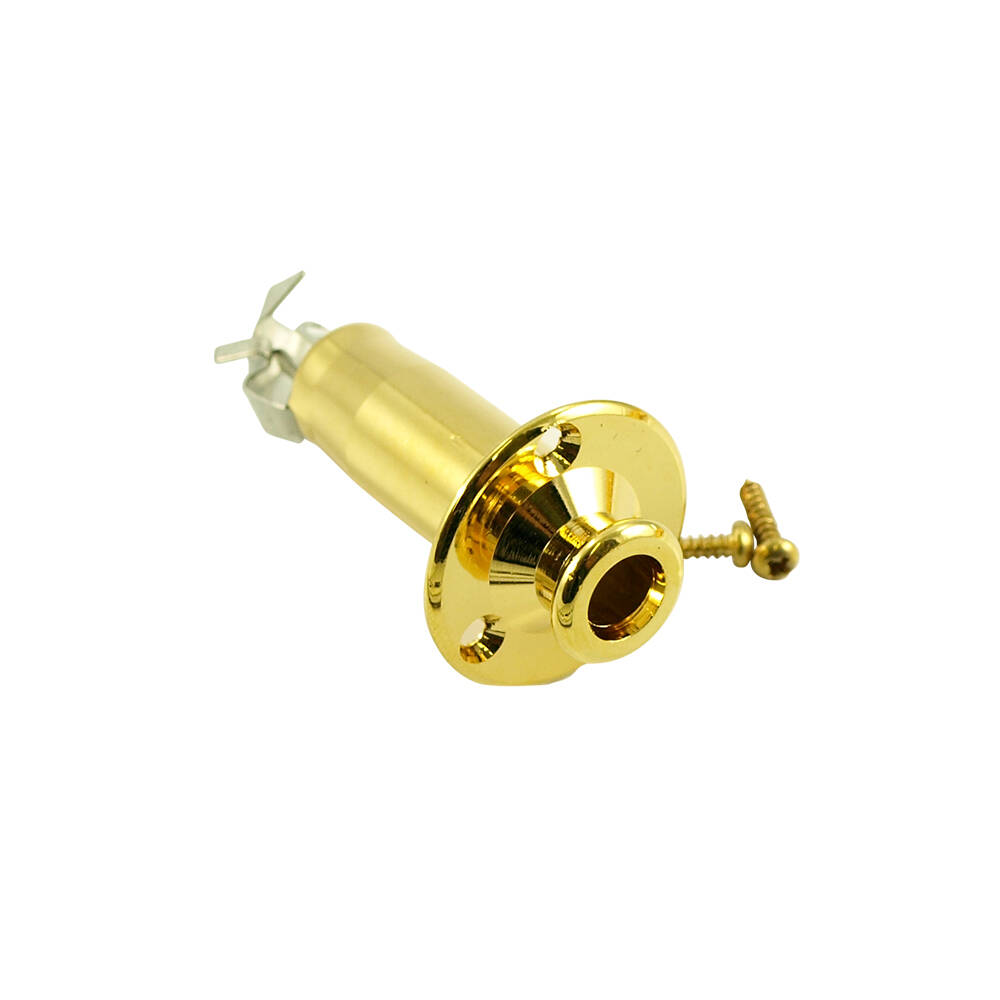 Screw Mount Stereo Endpin Jack - Gold (Single)