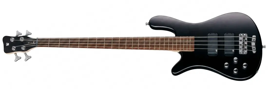 RockBass Streamer Standard 4-String Left-Handed Bass Guitar - Nirvana Black Transparent Satin