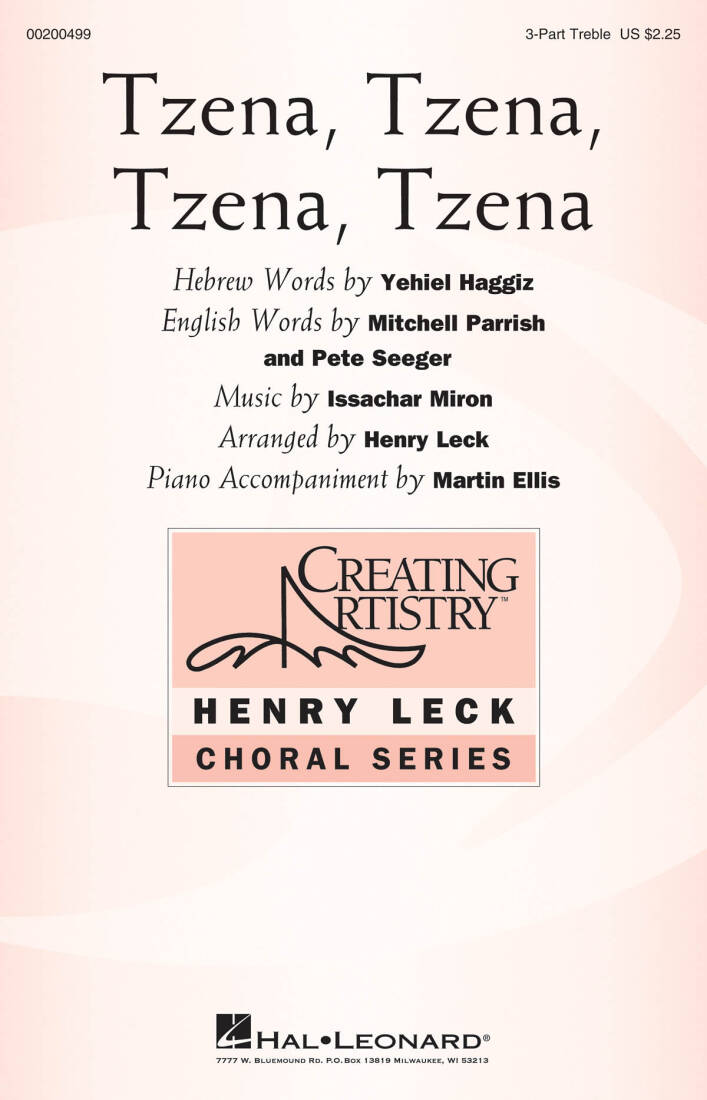 Tzena, Tzena, Tzena, Tzena - Miron/Leck/Ellis - Choral Octavo - SSA Accompanied