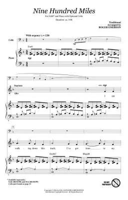 Nine Hundred Miles - Emerson - Choral Octavo - SAB Accompanied