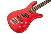 RockBass Streamer LX 4-String Bass Guitar with Gig Bag - Red Metallic High Polish