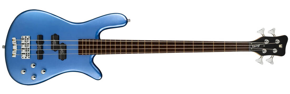 RockBass Streamer LX 4-String Bass Guitar with Gig Bag - Blue Metallic High Polish
