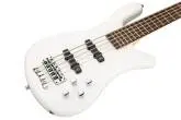 RockBass Streamer LX 5-String Bass Guitar with Gig Bag - Solid White High Polish