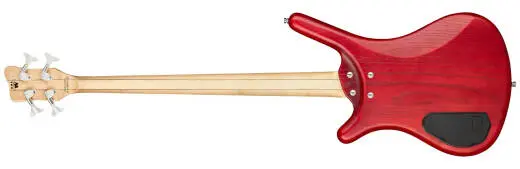 RockBass Corvette $$ 4-String Bass Guitar with Gig Bag - Burgundy Red Transparent Satin