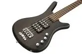RockBass Corvette $$ 4-String Bass Guitar with Gig Bag - Nirvana Black Transparent Satin