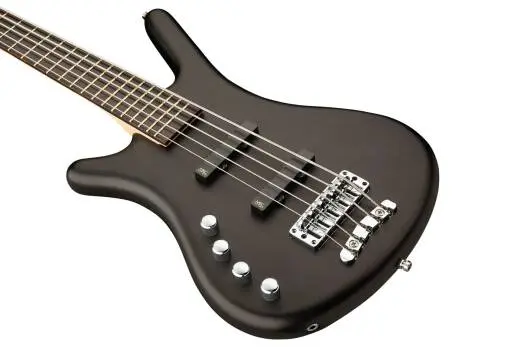 RockBass Corvette Basic 5-String Left-Handed Bass Guitar with Gig Bag - Nirvana Black Transparent Satin
