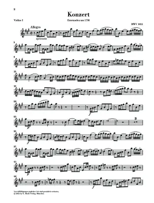 Harpsichord Concerto No. 4 in A Major, BWV 1055 - Bach - Chamber Ensemble - Parts