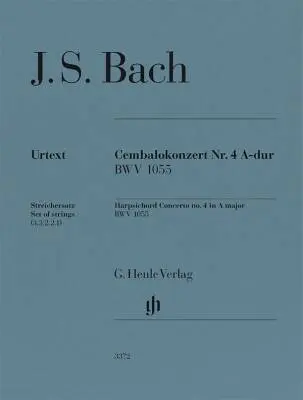 G. Henle Verlag - Harpsichord Concerto No. 4 in A Major, BWV 1055 - Bach - Chamber Ensemble - Parts