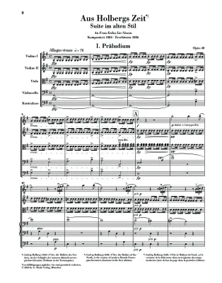 From Holberg\'s Time Op. 40 - Grieg/Heinemann - Full Score - String Orchestra