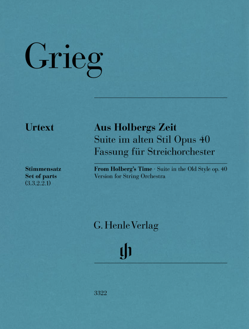 From Holberg\'s Time Op. 40 - Grieg/Heinemann - String Orchestra - Parts Set