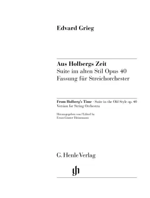 From Holberg\'s Time Op. 40 - Grieg/Heinemann - String Orchestra - Parts Set