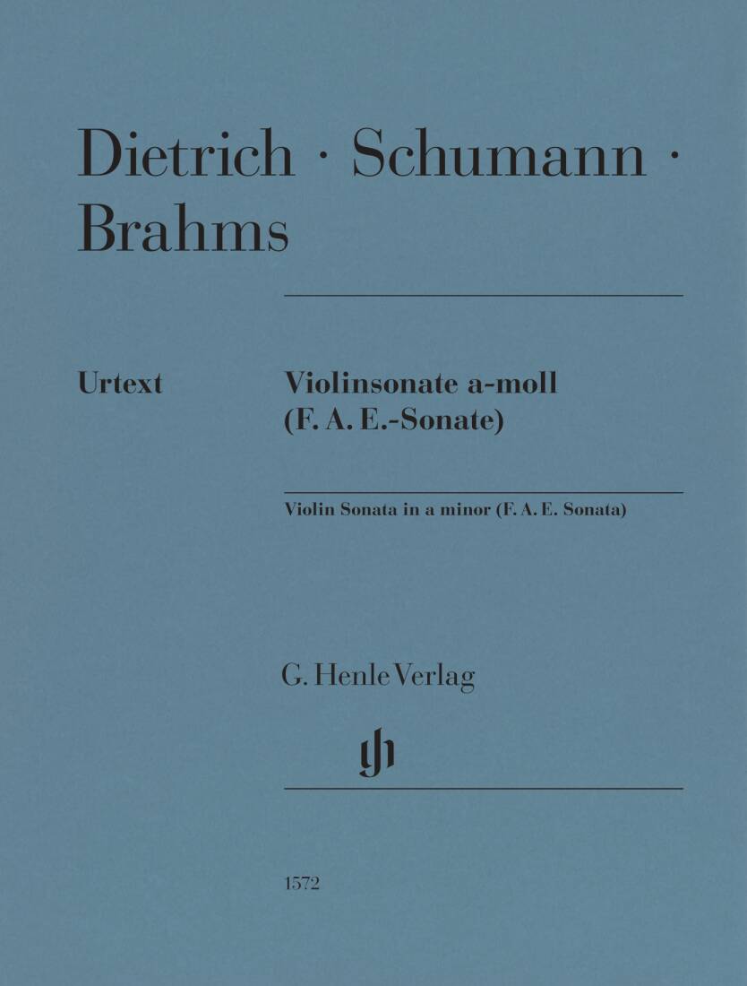Violin Sonata in A Minor (F.A.E. Sonata) - Brahms/Dietrich/Schumann - Violin/Piano - Book