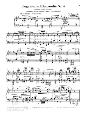 Hungarian Rhapsody No. 4 - Liszt/Jost - Piano - Sheet