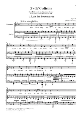 Twelve Poems Op. 35 - Schumann/Ozawa - Medium Voice/Piano - Book