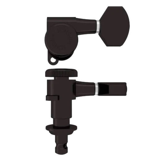 Grip-Lock Closed Guitar Tuning Machine 21mm - Black, Bass Side