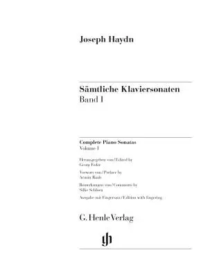Complete Piano Sonatas Volume I - Haydn - Piano - Hardcover