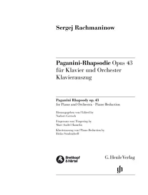 Rhapsody on a Theme of Paganini, Op. 43 - Rachmaninoff/Gertsch - 2P4H - Book