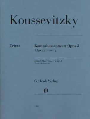 G. Henle Verlag - Double Bass Concerto Op. 3 - Koussevitzky/Glockler - Double Bass/Piano - Book