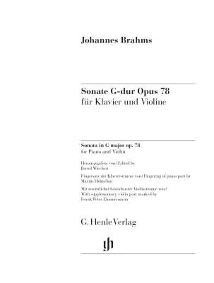 Violin Sonata No. 1 in G Major, Op. 78 - Brahms/Wiechert - Violin/Piano - Book