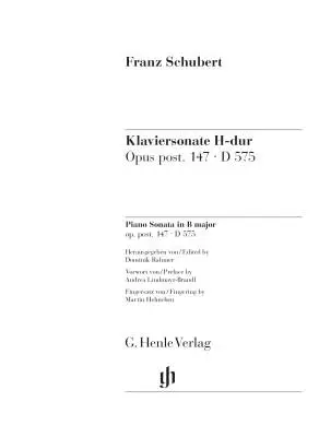 Sonata in B Major Op. Post 147, D 575 - Schubert/Rahmer - Piano - Book