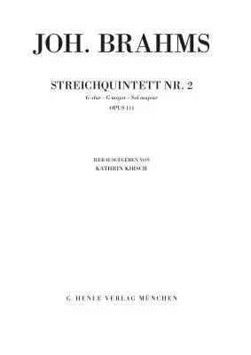 String Quintet No. 2, Op. 111 in G Major - Brahms/Kirsch - Study Score