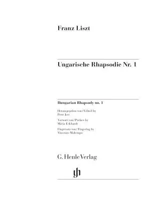 Hungarian Rhapsody No. 1 - Liszt/Jost - Piano - Book