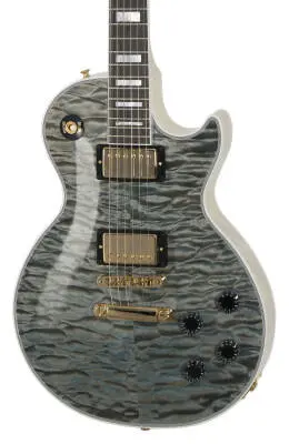 Les Paul Custom 7A Quilt Electric Guitar with Hardshell Case - Ocean Blue
