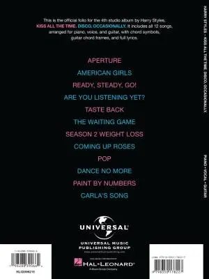 Kiss All the Time. Disco, Occasionally - Styles - Piano/Vocal/Guitar - Book