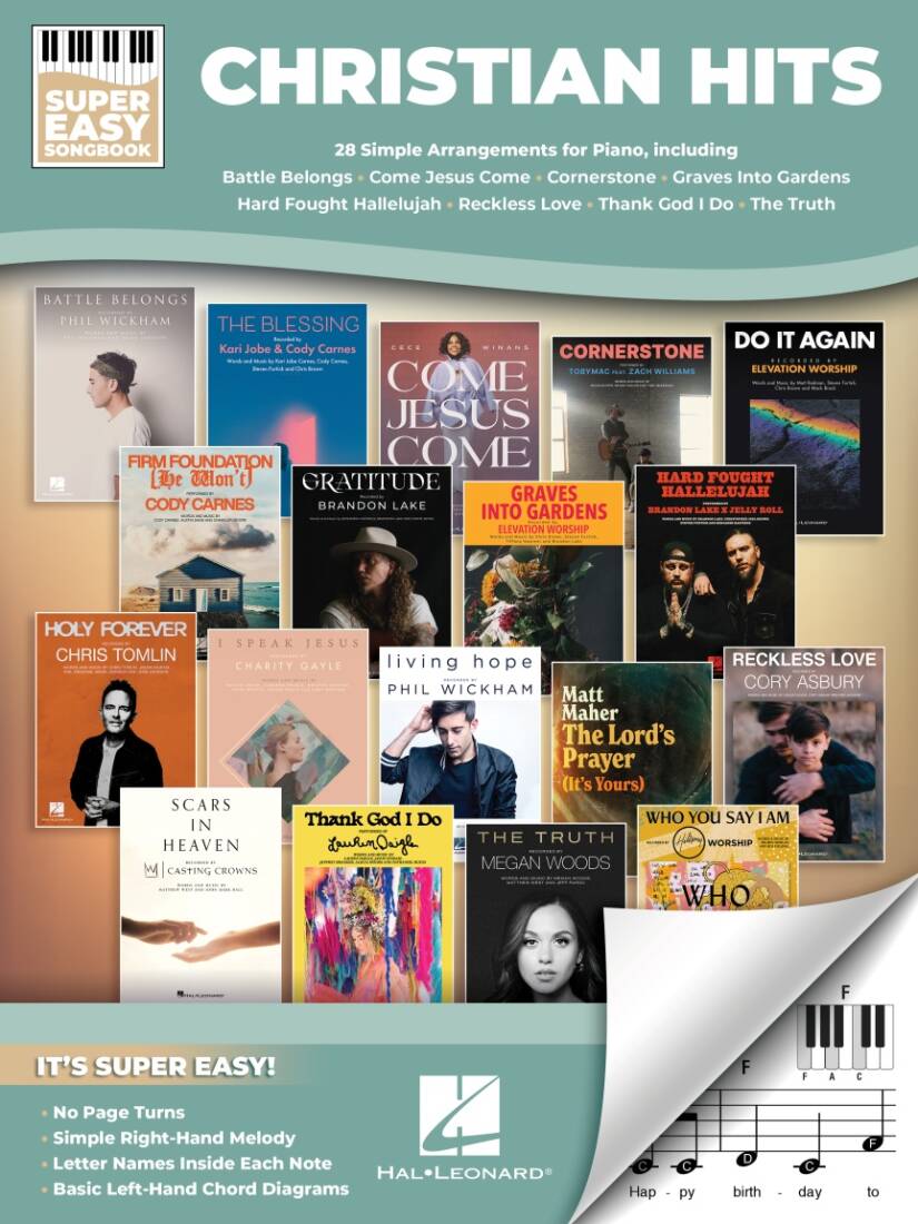 Christian Hits: Super Easy Songbook - Piano - Book