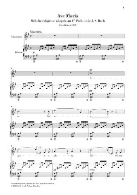Ave Maria - Bach/Gounod - High Voice/Piano - Sheet