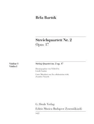 String Quartet No. 2, Op. 17 - Bartok/Somfai - Parts Set