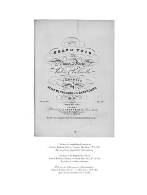 Piano Trio Op. 49  - Mendelssohn - Flute Part - Sheet