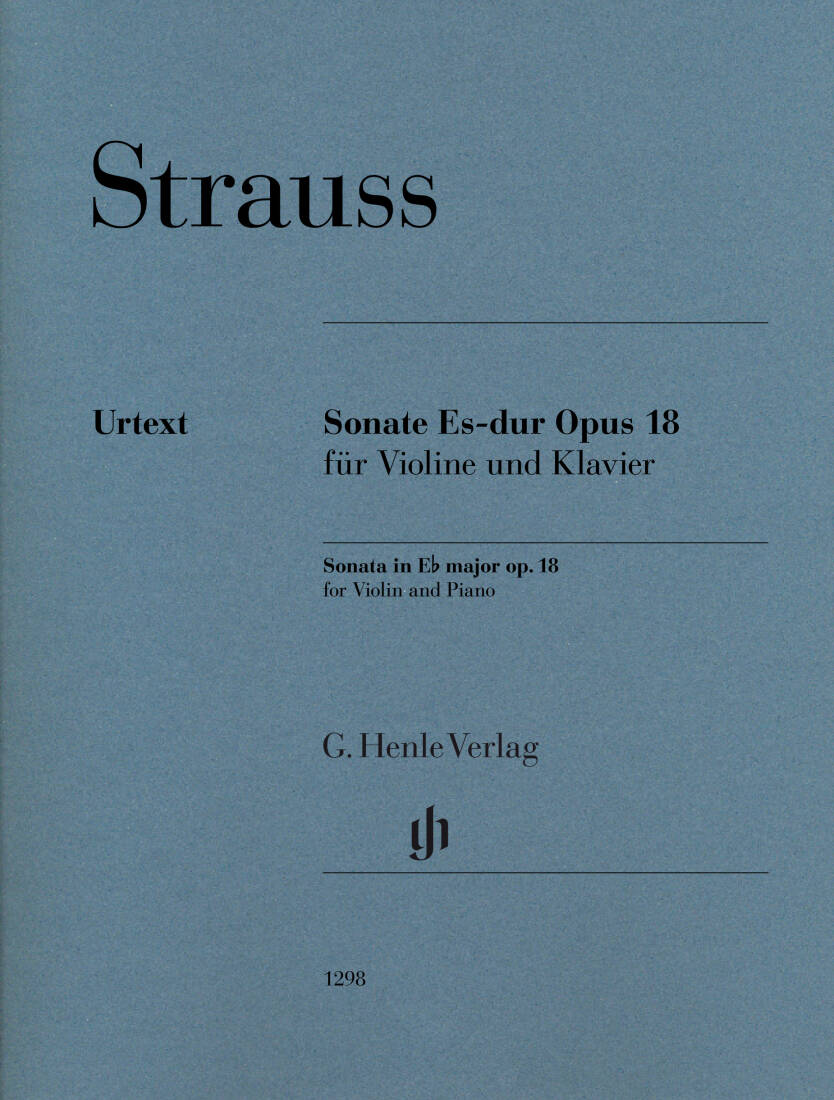 Violin Sonata in E-flat Major, Op. 18 - Strauss/Kramer - Violin/Piano - Book
