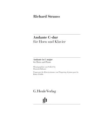 Andante in C Major - Strauss/Rahmer - F Horn/Piano - Sheet
