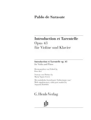 Introduction et Tarentelle Op. 43 - Sarasate - Violin/Piano - Book